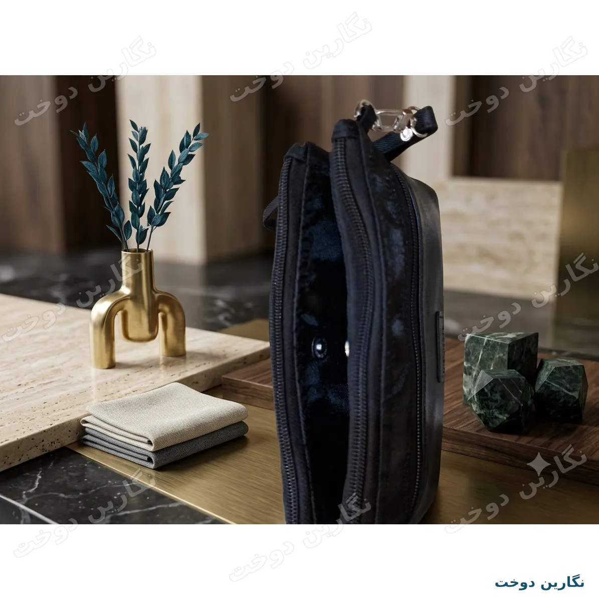 کیف دستی زنانه ۲ زیپ جای موبایل | جادار، شیک و مناسب استفاده روزمره